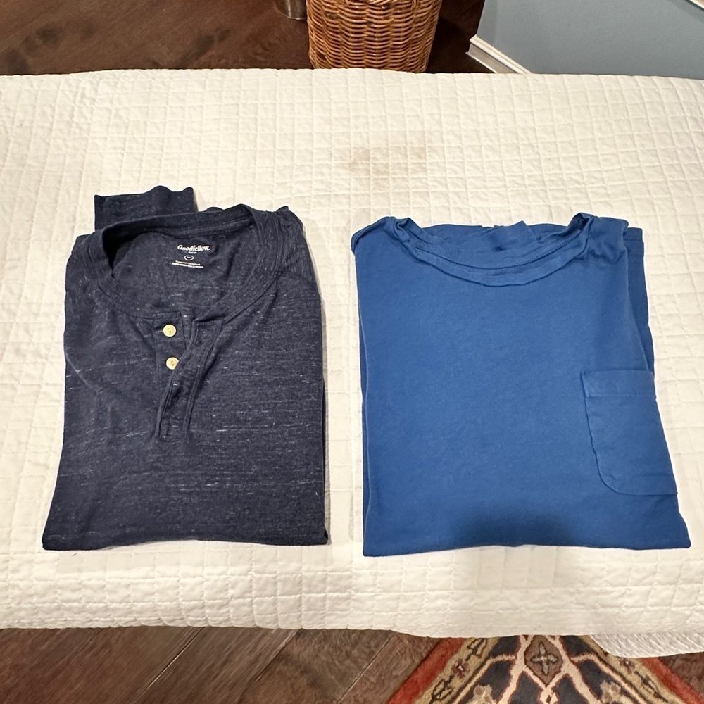 Two long sleeve Goodfellow T shirts